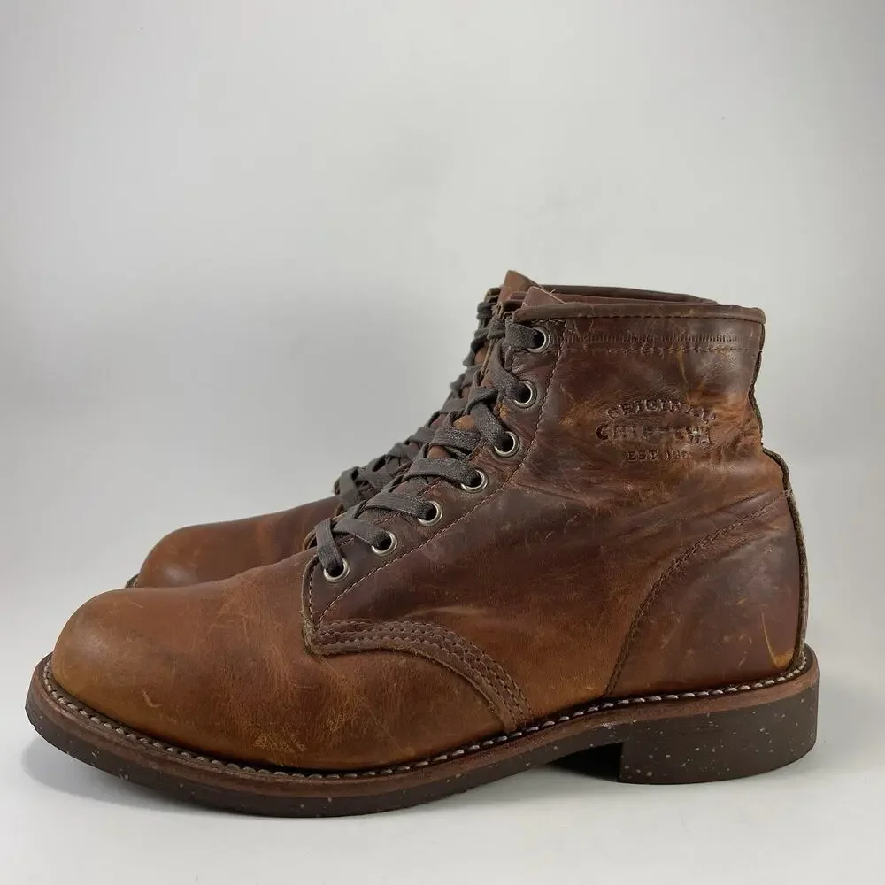 Chippewa Service Boots Mens Size 7.5 D Brown Oiled Leather 6